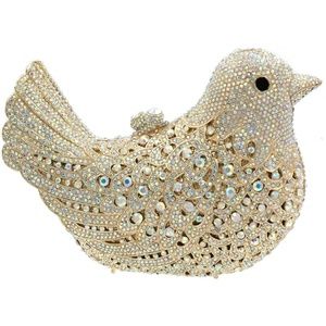 Evening bag crystal Bird pigeon clutch purse